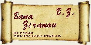 Bana Ziramov vizit kartica
